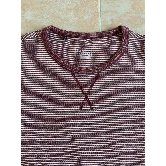 Jachs New York Sweatshirt Burgundy striped white cotton‎ blend  Men size M - Picture 2 of 7